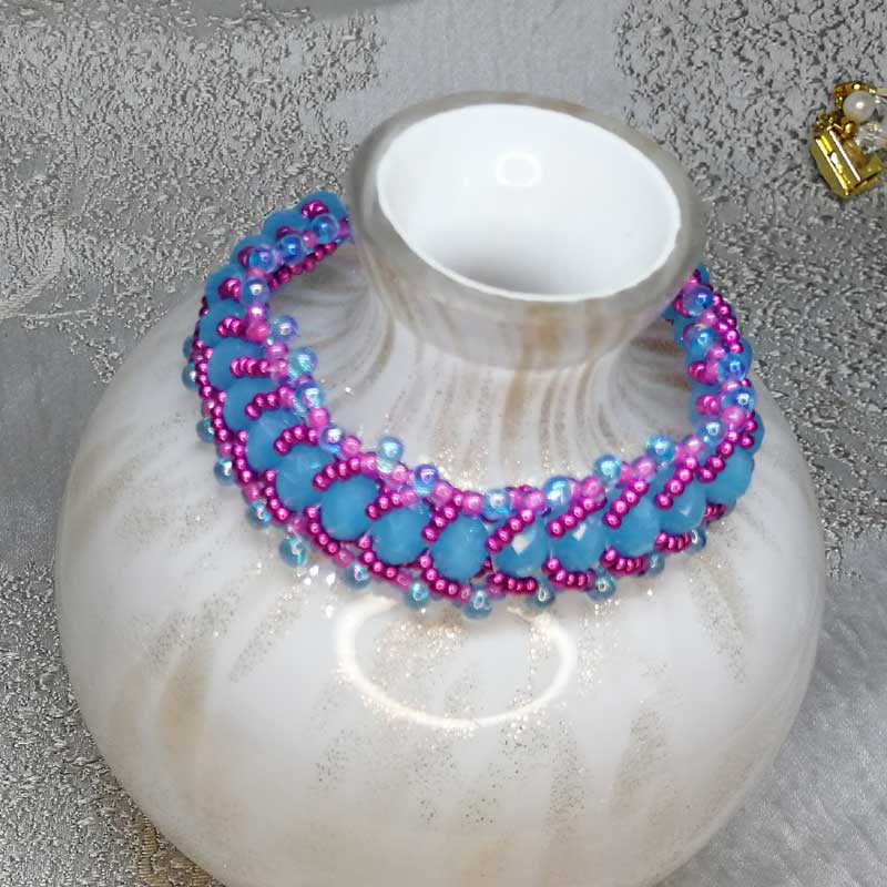 Handcrafted Crystal Bracelets Blue Cerise