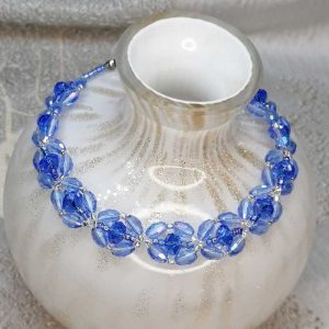 Pale Blue Crystal Bracelet - Crystal and Beads - 220mm